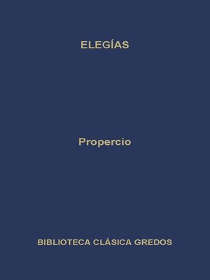 cover image of Elegías